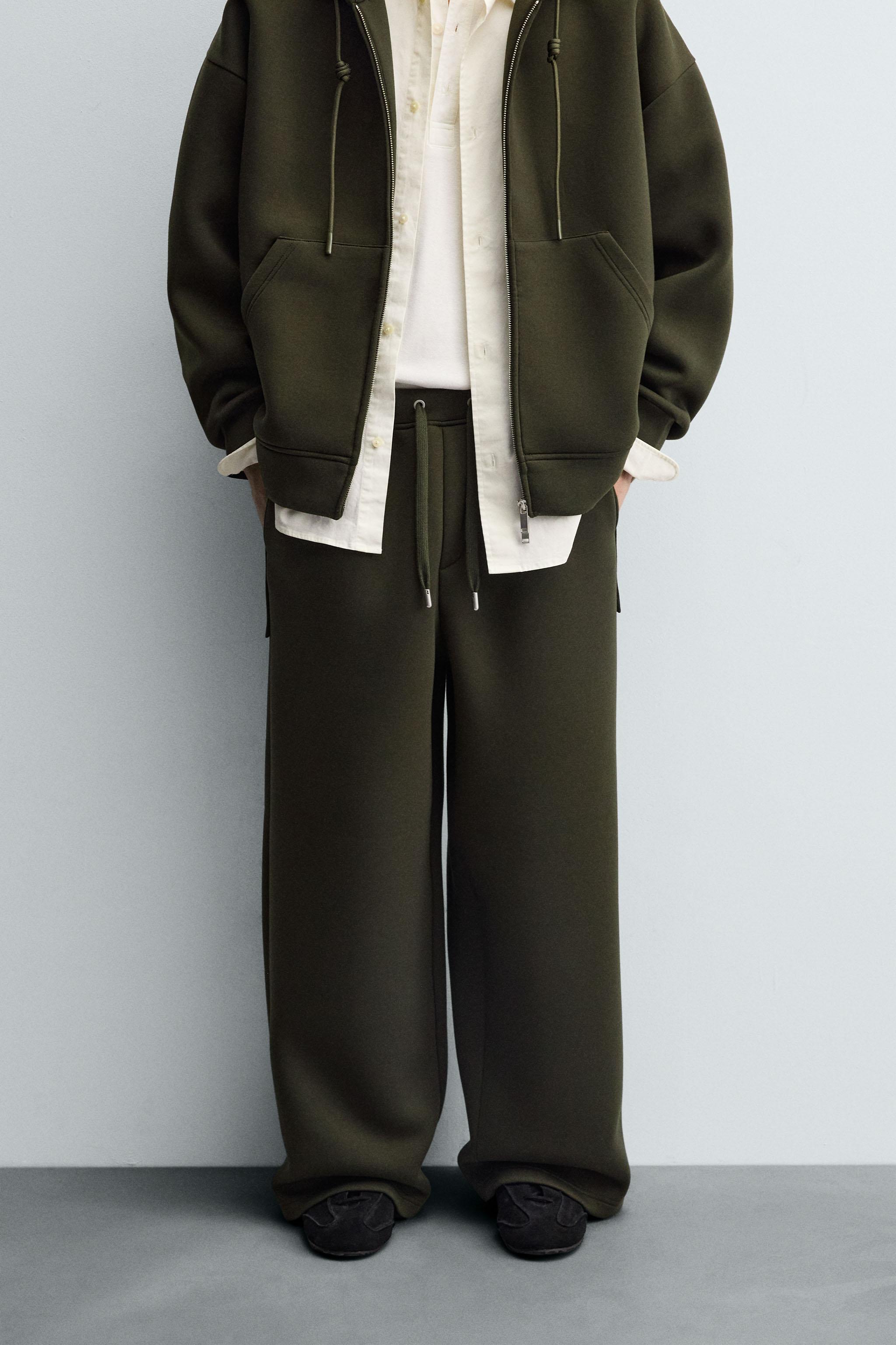 WIDE FIT NEOPRENE EFFECT PANTS